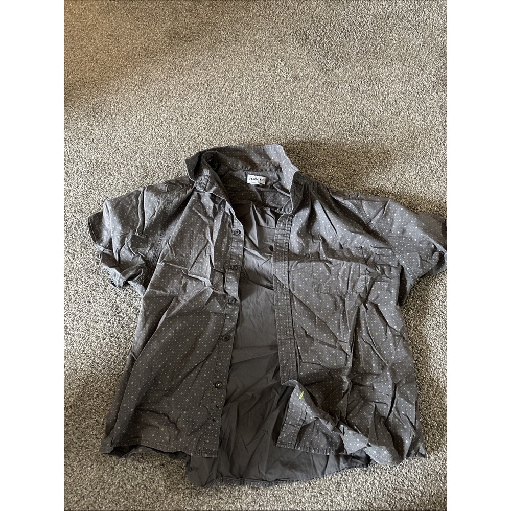 Men's Haggar Button Up Short Sleeve Shirt Size XL‎
